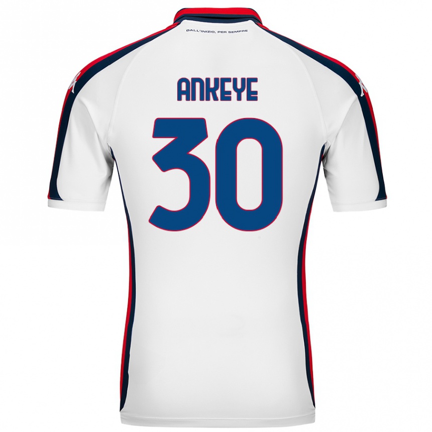 נשים כדורגל David Ankeye #30 לָבָן הרחק ג'רזי 2024/25