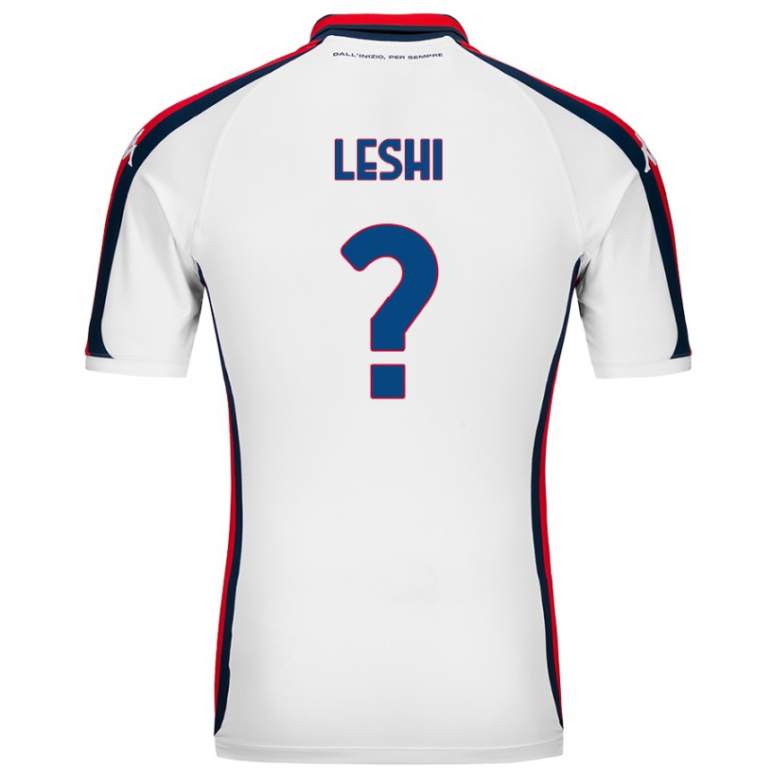 נשים כדורגל Arber Leshi #0 לָבָן הרחק ג'רזי 2024/25