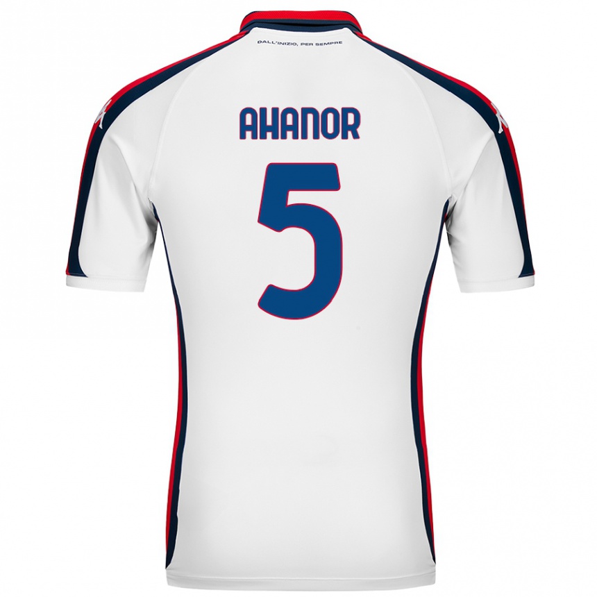 נשים כדורגל Honest Ahanor #5 לָבָן הרחק ג'רזי 2024/25