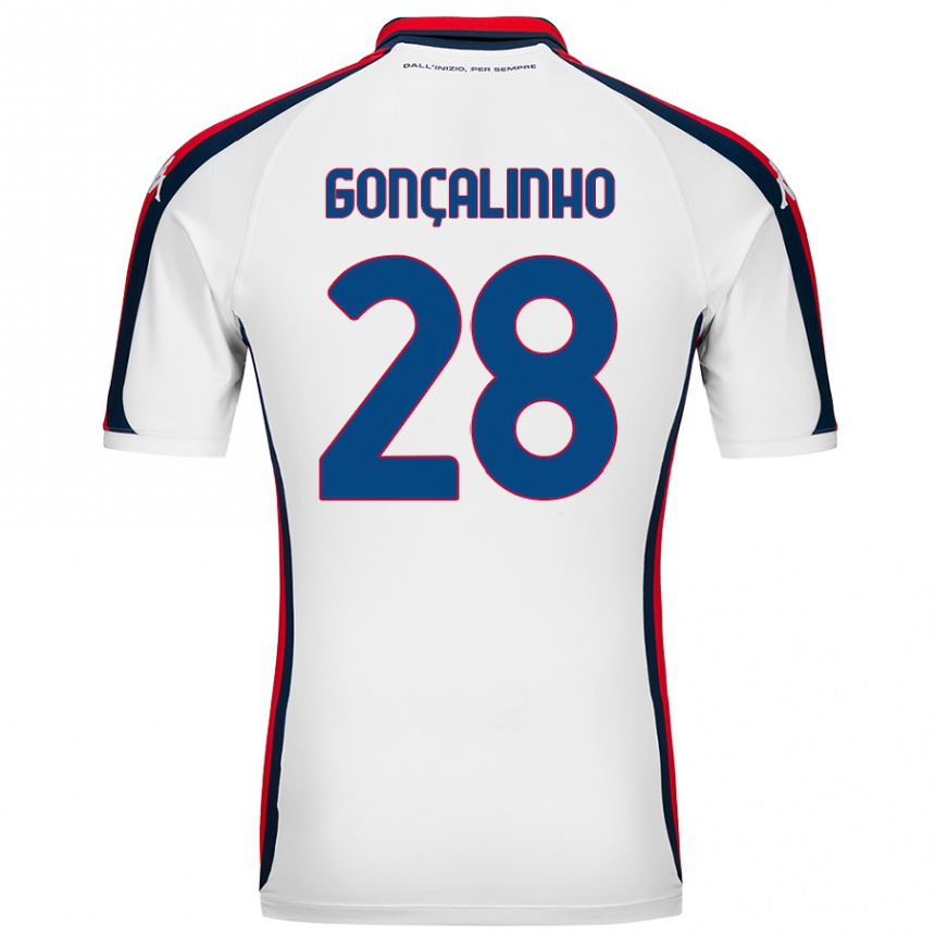 נשים כדורגל João Gonçalinho #28 לָבָן הרחק ג'רזי 2024/25