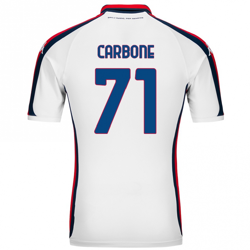 נשים כדורגל Filippo Carbone #71 לָבָן הרחק ג'רזי 2024/25