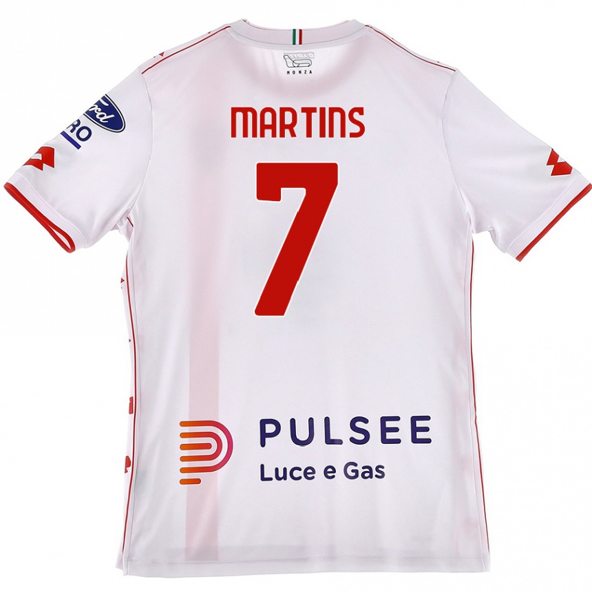 נשים כדורגל Kevin Martins #7 לבן אדום הרחק ג'רזי 2024/25