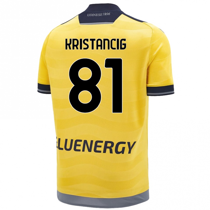 נשים כדורגל Luca Kristancig #81 זָהוּב הרחק ג'רזי 2024/25