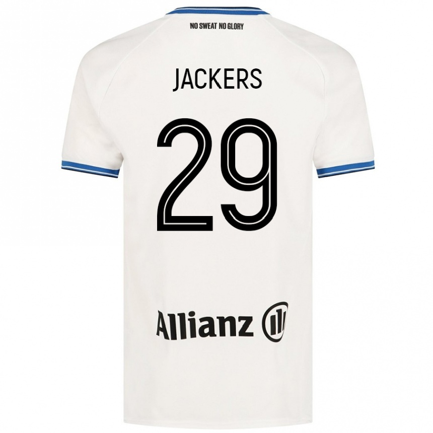 נשים כדורגל Nordin Jackers #29 לָבָן הרחק ג'רזי 2024/25