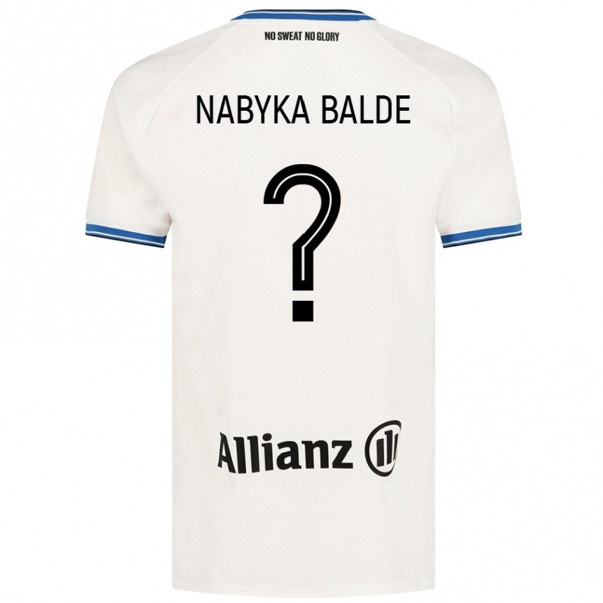 נשים כדורגל Mamadou Nabyka Balde #0 לָבָן הרחק ג'רזי 2024/25