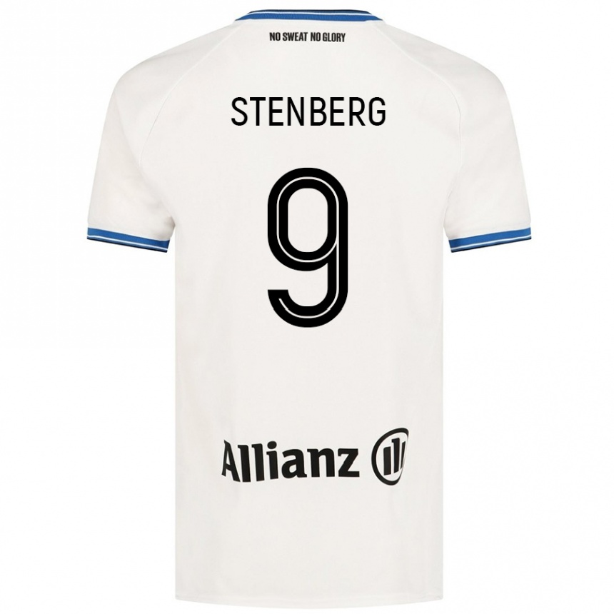 נשים כדורגל Hanna Stenberg #9 לָבָן הרחק ג'רזי 2024/25