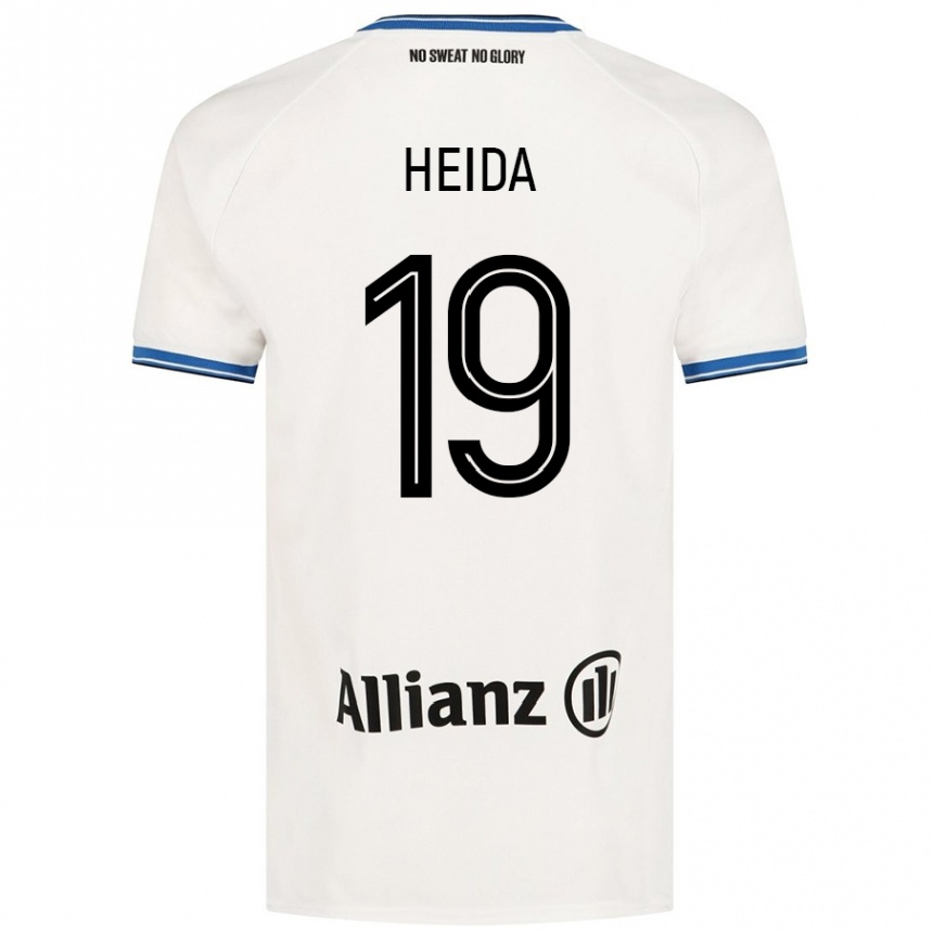 נשים כדורגל Jade Heida #19 לָבָן הרחק ג'רזי 2024/25