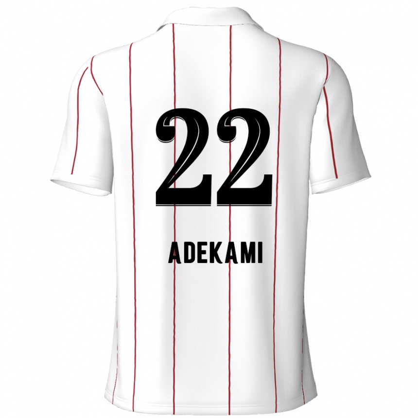 נשים כדורגל Farouck Adekami #22 לבן שחור הרחק ג'רזי 2024/25
