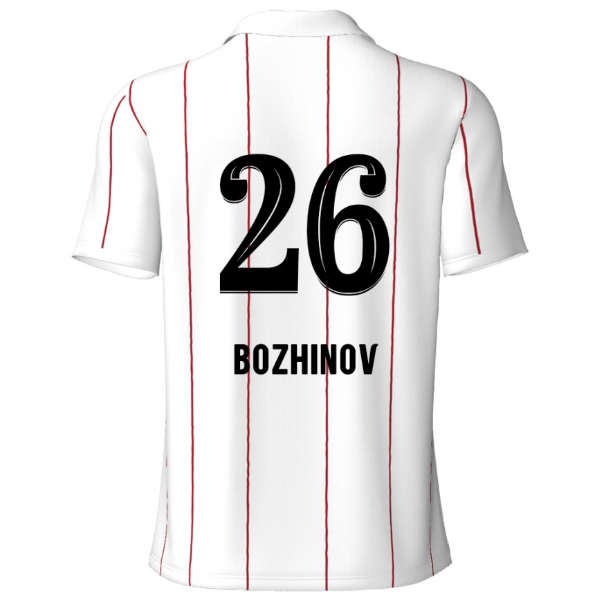 נשים כדורגל Rosen Bozhinov #26 לבן שחור הרחק ג'רזי 2024/25
