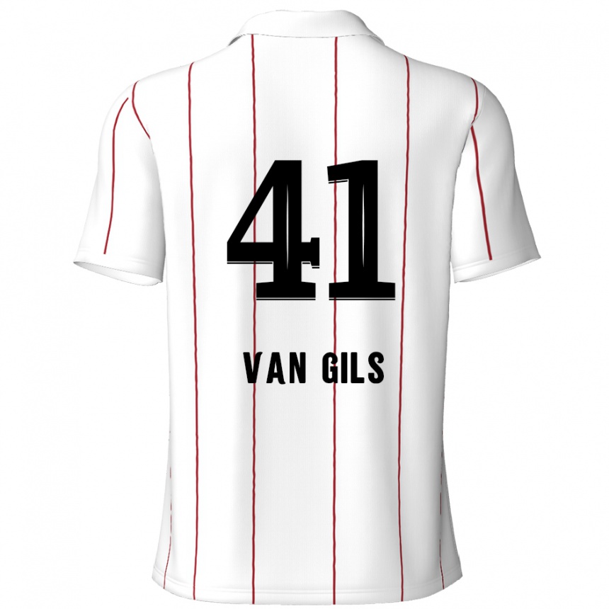 נשים כדורגל Mathis Van Gils #41 לבן שחור הרחק ג'רזי 2024/25