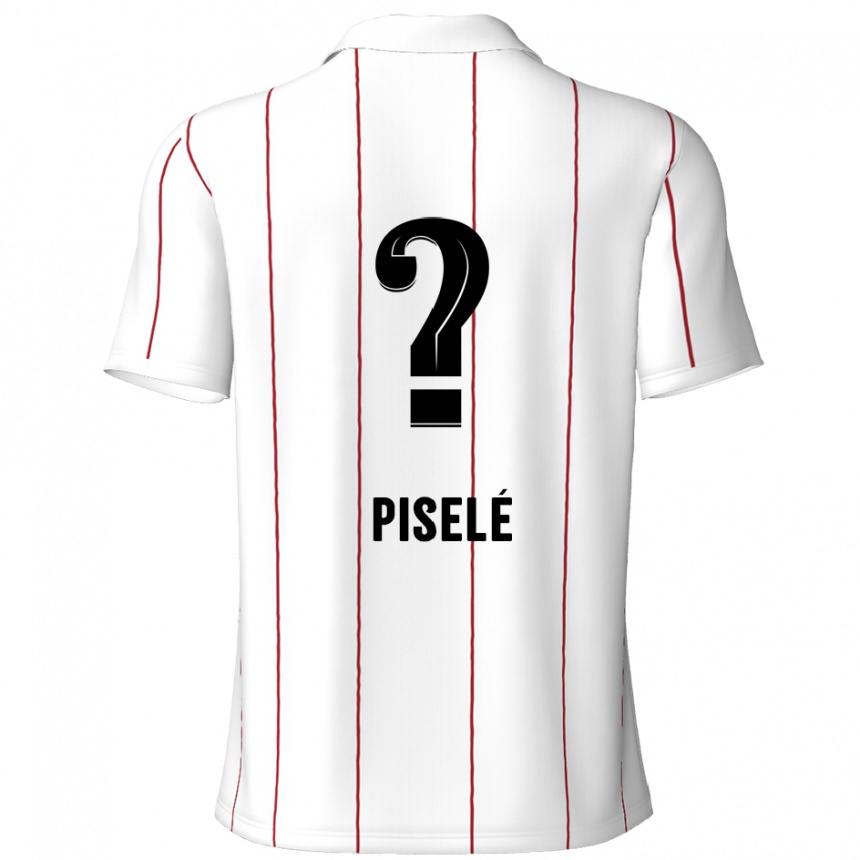 נשים כדורגל Lowie Piselé #0 לבן שחור הרחק ג'רזי 2024/25