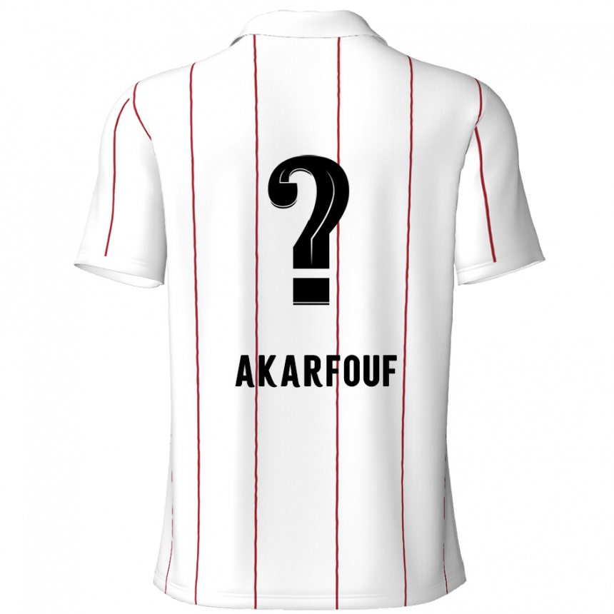 נשים כדורגל Hamza Akarfouf #0 לבן שחור הרחק ג'רזי 2024/25