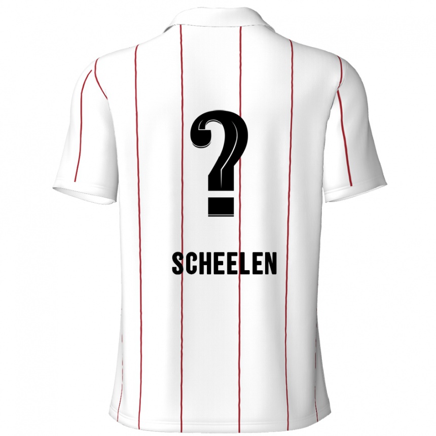 נשים כדורגל Thijme Scheelen #0 לבן שחור הרחק ג'רזי 2024/25
