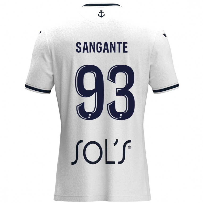 נשים כדורגל Arouna Sangante #93 לבן כחול כהה הרחק ג'רזי 2024/25