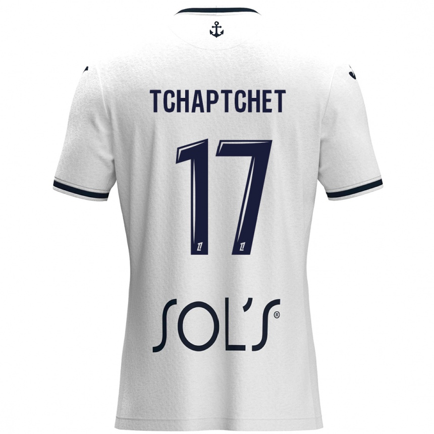 נשים כדורגל Chanel Tchaptchet #17 לבן כחול כהה הרחק ג'רזי 2024/25