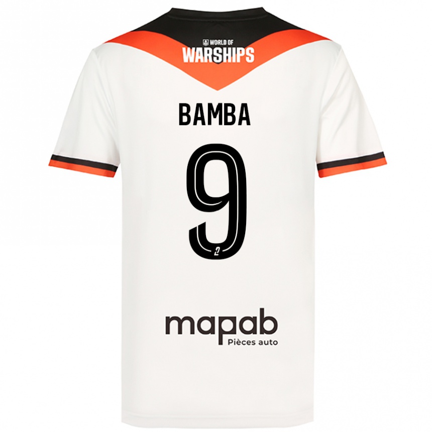 נשים כדורגל Mohamed Bamba #9 לָבָן הרחק ג'רזי 2024/25
