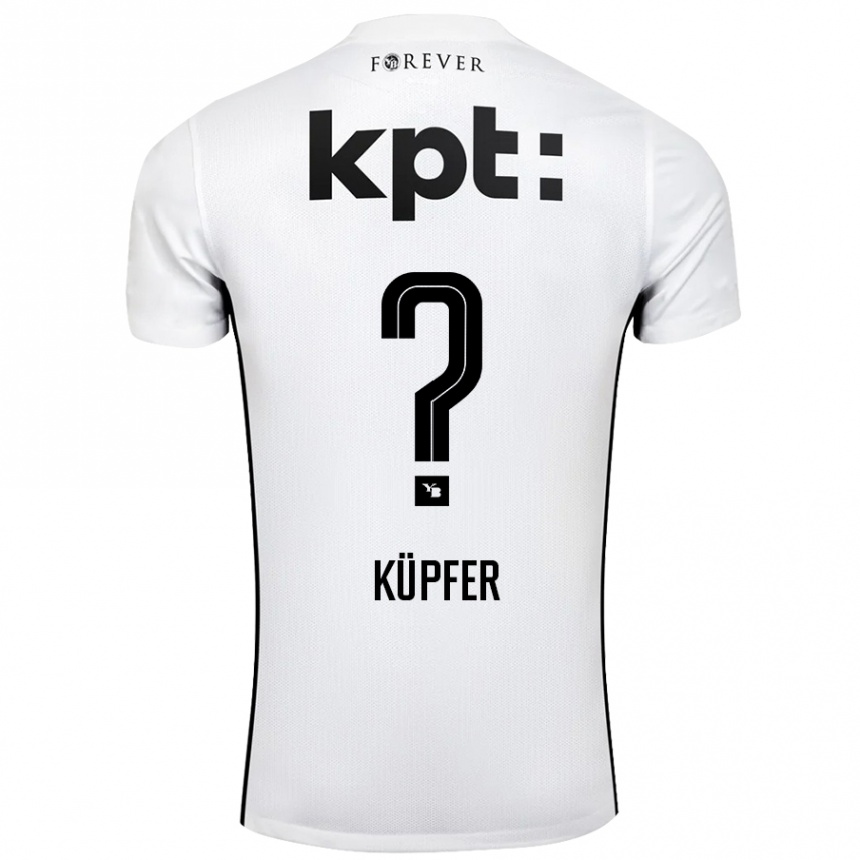 נשים כדורגל Eliah Küpfer #0 לבן שחור הרחק ג'רזי 2024/25