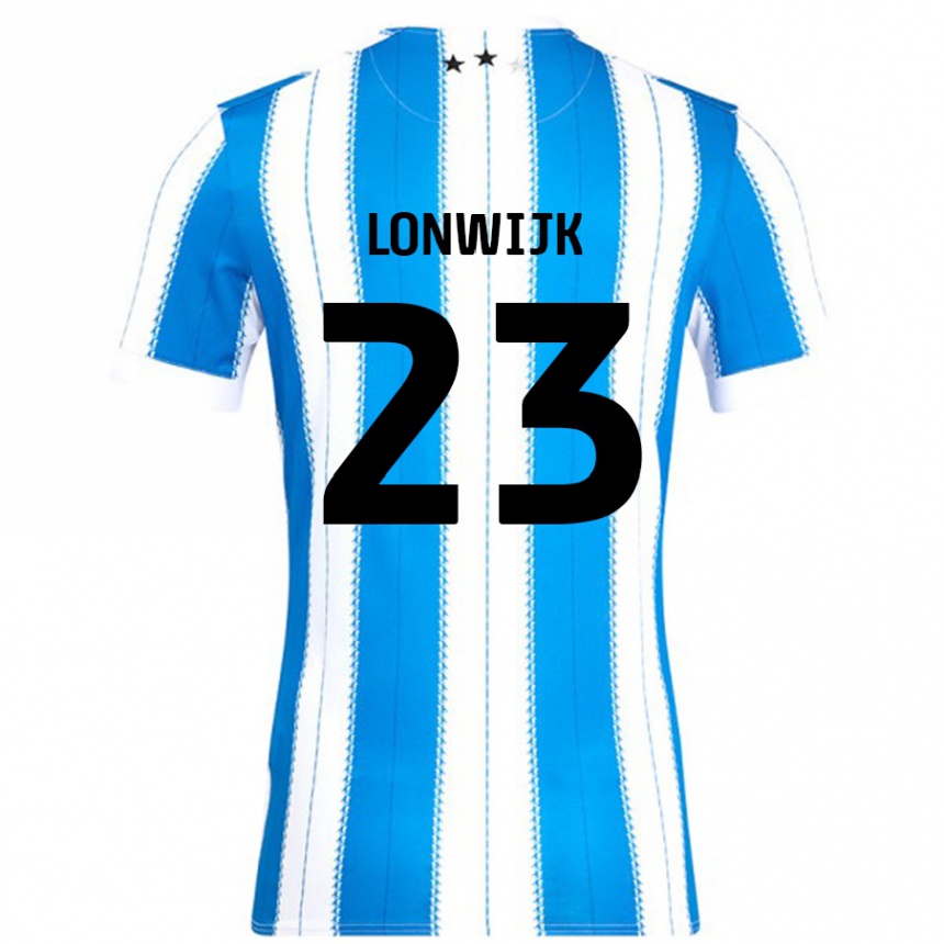 ילדים כדורגל Nigel Lonwijk #23 כחול לבן ג'רזי ביתית 2024/25