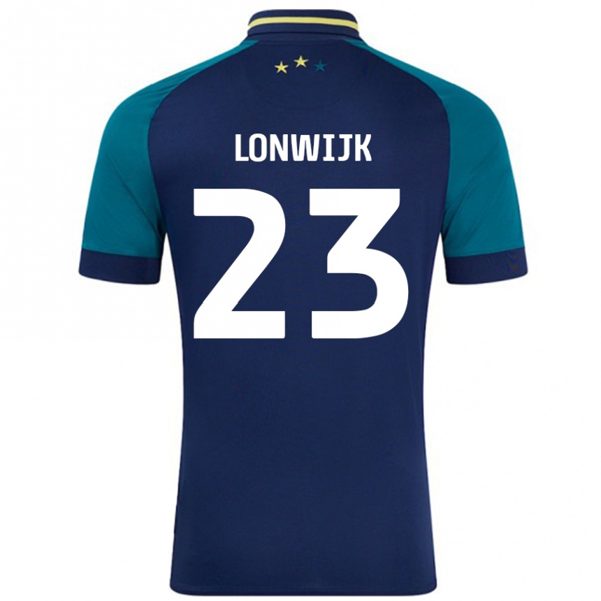 ילדים כדורגל Nigel Lonwijk #23 נייבי ירוק כהה הרחק ג'רזי 2024/25