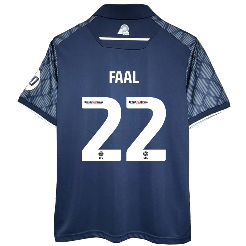 ילדים כדורגל Mo Faal #22 שָׁחוֹר הרחק ג'רזי 2024/25