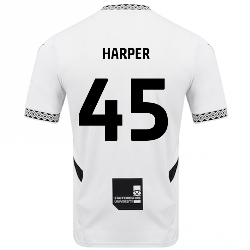 נשים כדורגל Rekeem Harper #45 לָבָן ג'רזי ביתית 2024/25