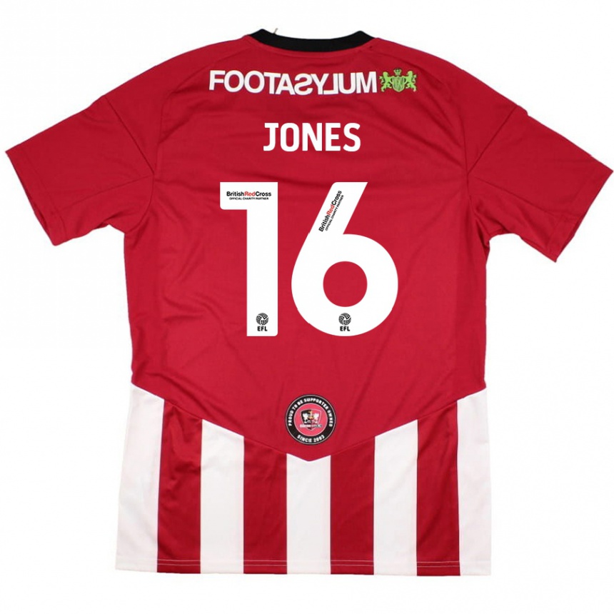 נשים כדורגל Patrick Jones #16 אדום לבן ג'רזי ביתית 2024/25