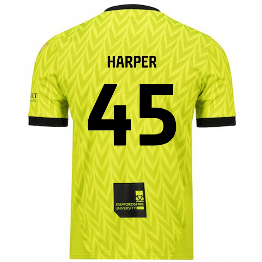 נשים כדורגל Rekeem Harper #45 ירוק פלורסנט הרחק ג'רזי 2024/25